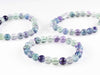 FLUORITE Crystal Bracelet - Round Beads - Beaded Bracelet, Handmade Jewelry, Healing Crystal Bracelet, E0594-Throwin Stones