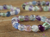 FLUORITE Crystal Bracelet - Tumbled Beads, Petite - Beaded Bracelet, Handmade Jewelry, Healing Crystal Bracelet, E0066-Throwin Stones