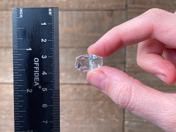 FLUORITE in Clear QUARTZ - Crystal Cabochon, Rare, Gemstone, Jewelry Making, Healing Crystals and Stones, 41670-Throwin Stones