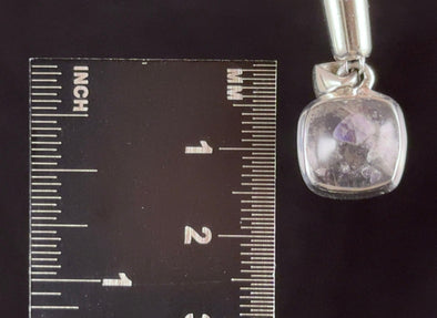 FLUORITE in QUARTZ Crystal Pendant - Sterling Silver, Cabochon - Fine Jewelry, Healing Crystals and Stones, Gift for Him, 54398-Throwin Stones