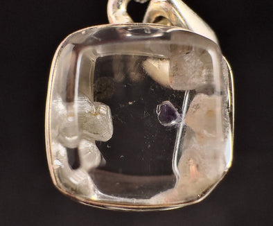 FLUORITE in QUARTZ Crystal Pendant - Sterling Silver - Fine Jewelry, Healing Crystals and Stones, 53196-Throwin Stones