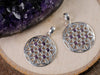 Flower of Life, AMETHYST Crystal Pendant - Silver Pendant, Sacred Geometry, Healing Crystals and Stones, E1111-Throwin Stones