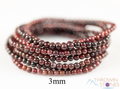 GARNET Crystal Bracelet - Round Beads - Beaded Bracelet, Birthstone Bracelet, Handmade Jewelry, Healing Crystal Bracelet, E0597-Throwin Stones