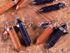 GOLDSTONE Crystal Pendant - Orange or Blue Goldstone - Crystal Points, Handmade Jewelry, Healing Crystals and Stones, E1958-Throwin Stones