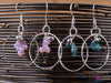 GRAPE AGATE Crystal Hoop Earrings - Gemstone Hoop Earrings, Dangle Earrings, Handmade Jewelry, E1794-Throwin Stones