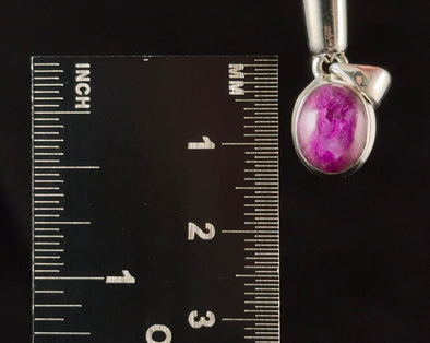 Gel Pink SUGILITE Crystal Pendant - Sterling Silver, Oval Cabochon - Fine Jewelry, Healing Crystals and Stones, 54561-Throwin Stones