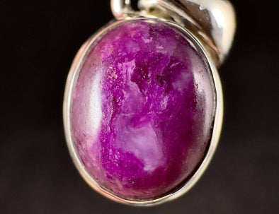 Gel Pink SUGILITE Crystal Pendant - Sterling Silver, Oval Cabochon - Fine Jewelry, Healing Crystals and Stones, 54561-Throwin Stones