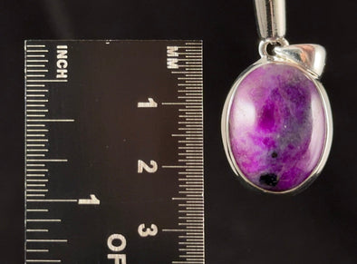 Gel SUGILITE Crystal Pendant - Sterling Silver, Oval Cabochon - Fine Jewelry, Healing Crystals and Stones, 54549-Throwin Stones