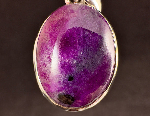 Gel SUGILITE Crystal Pendant - Sterling Silver, Oval Cabochon - Fine Jewelry, Healing Crystals and Stones, 54549-Throwin Stones