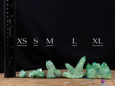 Green APPLE AURA QUARTZ Crystal Cluster - Rainbow Quartz Crystal, Spirit Quartz, Crystal Decor, E2131-Throwin Stones