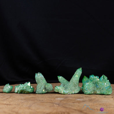 Green APPLE AURA QUARTZ Crystal Cluster - Rainbow Quartz Crystal, Spirit Quartz, Crystal Decor, E2131-Throwin Stones