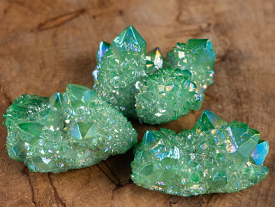 Green APPLE AURA QUARTZ Crystal Cluster - Rainbow Quartz Crystal, Spirit Quartz, Crystal Decor, E2131-Throwin Stones