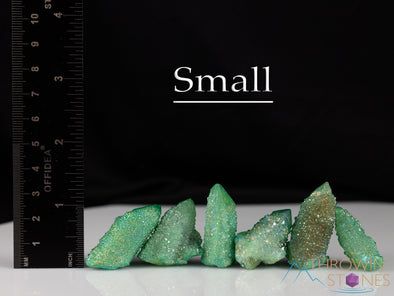 Green APPLE AURA QUARTZ Crystal Point - Rainbow Quartz Crystal, Spirit Quartz, Crystal Decor, E2130-Throwin Stones