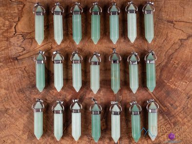 Green AVENTURINE Crystal Pendant - Crystal Points, Handmade Jewelry, Healing Crystals and Stones, E1955-Throwin Stones