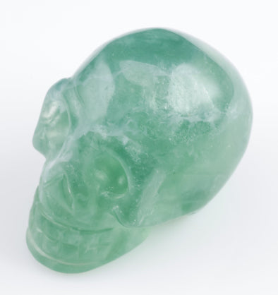 Green FLUORITE Crystal Skull - Gothic Home Decor, Memento Mori, Halloween Decor, Pastel Goth, E1311-Throwin Stones