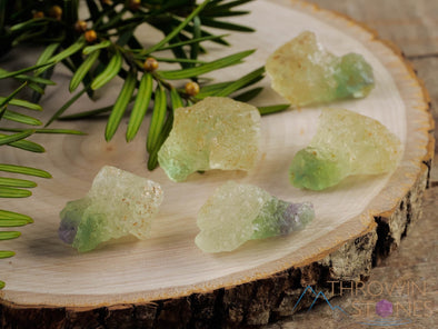 Green FLUORITE Raw Crystal Mushroom - Metaphysical, Home Decor, Raw Crystals and Stones, E1441-Throwin Stones