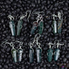 HELIOTROPE BLOODSTONE Crystal Earrings - Crystal Points Dangle Drop Earrings, Wire Wrapped Gemstone Handmade Jewelry, E0552-Throwin Stones