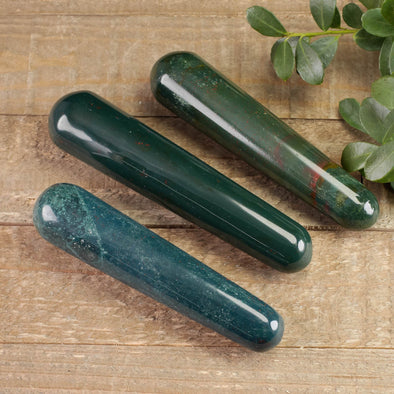 HELIOTROPE BLOODSTONE Crystal Massage Wand - Crystal Wand, Self Care, Healing Crystals and Stones, E0948-Throwin Stones