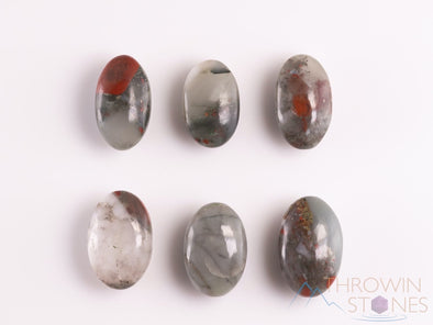 HELIOTROPE BLOODSTONE Crystal Palm Stone - Worry Stone, Self Care, Healing Crystals and Stones, E1674-Throwin Stones