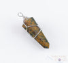 HELIOTROPE BLOODSTONE Crystal Point Pendant - Wire Wrapped Gemstone Handmade Jewelry, Healing Crystals and Stones, E1421-Throwin Stones