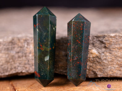 HELIOTROPE BLOODSTONE Crystal Points - Mini - Jewelry Making, Healing Crystals and Stones, E2012-Throwin Stones