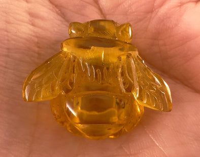 Honey AMBER Bee Pendant - Crystal Carving, Crystal Pendant, Handmade Jewelry, Healing Crystals and Stones, 54364-Throwin Stones
