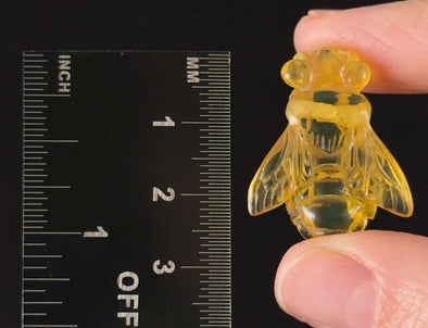 Honey AMBER Bee Pendant - Crystal Carving, Crystal Pendant, Handmade Jewelry, Healing Crystals and Stones, 54372-Throwin Stones