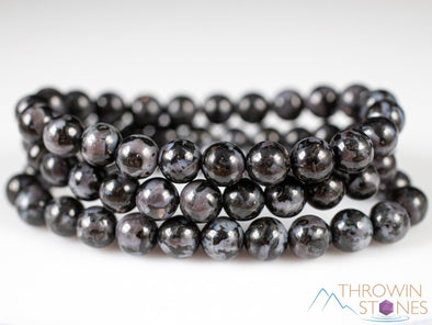 INDIGO GABBRO Crystal Bracelet - Round Beads - Beaded Bracelet, Handmade Jewelry, Healing Crystal Bracelet, E1977-Throwin Stones