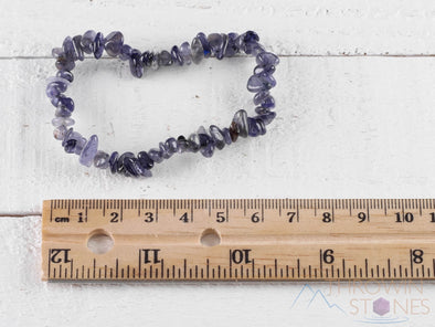 IOLITE Crystal Bracelet - Chip Beads - Beaded Bracelet, Handmade Jewelry, Healing Crystal Bracelet, E0772-Throwin Stones