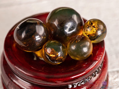 Included AMBER Crystal Sphere - Mini - Crystal Ball, Jewelry Making, Marbles, E1686-Throwin Stones