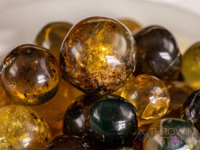 Included AMBER Crystal Sphere - Mini - Crystal Ball, Jewelry Making, Marbles, E1686-Throwin Stones