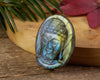 LABRADORITE Crystal Cabochon Buddha Head - Crystal Carving, Jewelry Making, Home Decor, E1601-Throwin Stones
