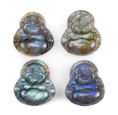 LABRADORITE Crystal Cabochon Happy Buddha - Crystal Carving, Jewelry Making, Home Decor, E1613-Throwin Stones