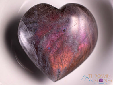 LABRADORITE Crystal Heart - Thin, Light - Pastel Goth, Gothic Home Decor, Healing Crystals and Stones, E1962-Throwin Stones