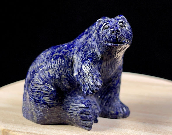 LAPIS LAZULI Crystal Polar Bear - Crystal Carving, Housewarming Gift, Home Decor, Healing Crystals and Stones, 52218-Throwin Stones