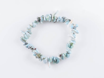 LARIMAR Crystal Bracelet - Chip Beads - Beaded Bracelet, Handmade Jewelry, Healing Crystal Bracelet, E0725-Throwin Stones