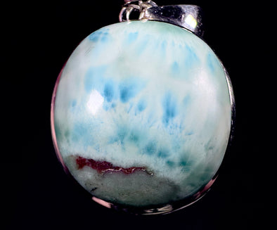 LARIMAR Crystal Pendant - Authentic Caribbean Stone Gemstone Polished and Set in a Sterling Silver Bezel, 53386-Throwin Stones