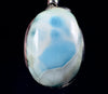 LARIMAR Crystal Pendant - Enchanting Larimar Mermaid Oval Gemstone Cabochon Set in an Open Back Sterling Silver Bezel, 53385-Throwin Stones
