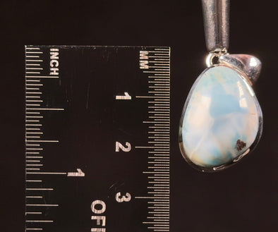 LARIMAR Crystal Pendant - Sterling Silver - Handmade Jewelry, Healing Crystals and Stones, 53398-Throwin Stones