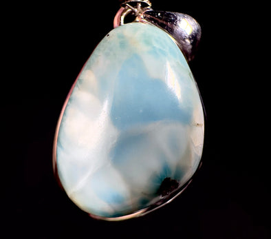 LARIMAR Crystal Pendant - Sterling Silver - Handmade Jewelry, Healing Crystals and Stones, 53398-Throwin Stones