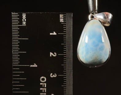 LARIMAR Crystal Pendant - Sterling Silver - Handmade Jewelry, Healing Crystals and Stones, 53415-Throwin Stones