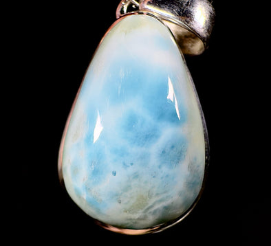 LARIMAR Crystal Pendant - Sterling Silver - Handmade Jewelry, Healing Crystals and Stones, 53415-Throwin Stones