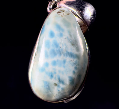 LARIMAR Crystal Pendant - Sterling Silver - Natural Pastel Stone Jewelry, 53396-Throwin Stones