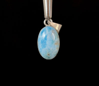 LARIMAR Crystal Pendant - Sterling Silver, Oval Cut Stone Cabochon Fine Jewelry, 52255-Throwin Stones