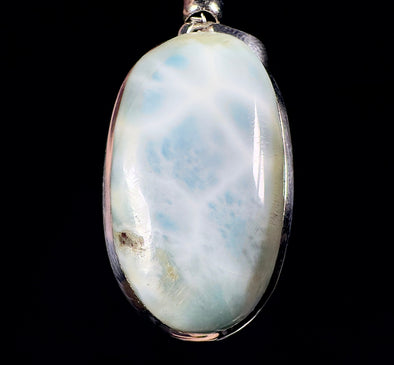 LARIMAR Crystal Pendant - Sterling Silver, Oval - Handmade Jewelry, Healing Crystals and Stones, 53402-Throwin Stones