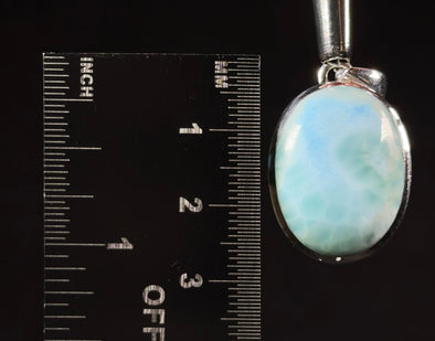 LARIMAR Crystal Pendant - Sterling Silver, Oval - Handmade Jewelry, Healing Crystals and Stones, 53412-Throwin Stones