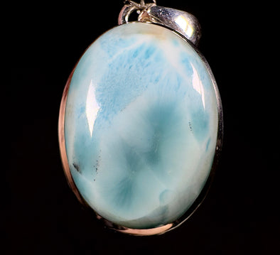 LARIMAR Crystal Pendant - Sterling Silver, Oval - Natural Healing Stone Jewelry, 53410-Throwin Stones