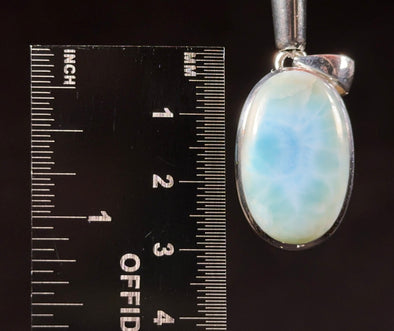 LARIMAR Crystal Pendant - Sterling Silver, Oval - Natural Healing Stone Jewelry, 53414-Throwin Stones