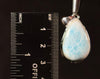 LARIMAR Crystal Pendant - Sterling Silver - Stunning Oval Larimar Teardrop Gemstone Cabochon Polished and Set in an Open Back Bezel, 53384-Throwin Stones
