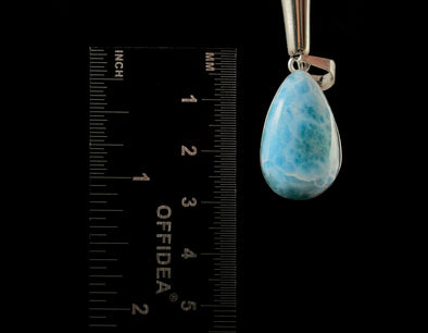 LARIMAR Crystal Pendant - Sterling Silver, Teardrop Cut Natural Stone Jewelry, 52263-Throwin Stones